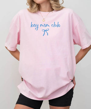 Boy Mom Club T-Shirt – Cute Boy Mom Coquette Comfort Colors Tee - Woven Mama