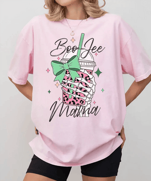 Boo Jee Mama Comfort Colors T-Shirt or Crewneck Sweatshirt – Cute Spooky Mom Halloween Shirt - Woven Mama