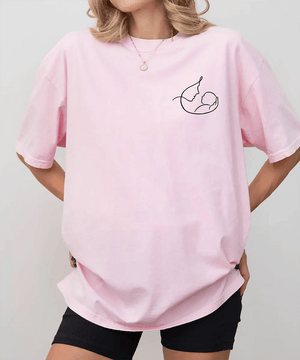 Mama Comfort Colors® T-Shirt – Minimalist Pocket Print Mother & Baby Line Art - Woven Mama