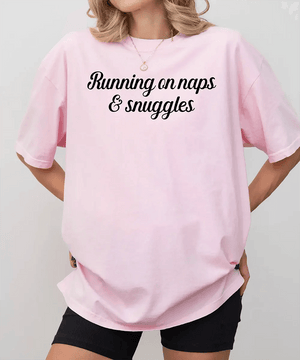 Running on Naps & Snuggles Comfort Colors® T-Shirt - Woven Mama