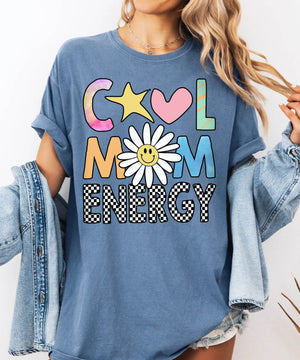 Cool Mom Energy T-Shirt – Trendy Mom Comfort Colors Tee - Woven Mama