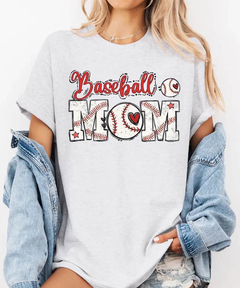 Baseball Mom T-Shirt or Sweatshirt – Cute Game Day Outfit for Sports Moms - Woven Mama