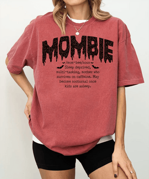 Mombie Comfort Colors® T-Shirt or Crewneck Sweatshirt – Funny Mom Halloween Shirt - Woven Mama