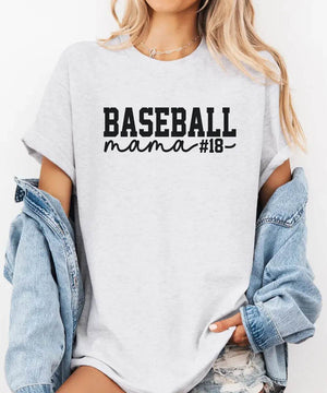 Custom Baseball Mama Shirt with Player Number – Personalized Baseball Mom Tee or Sweatshirt - Woven Mama