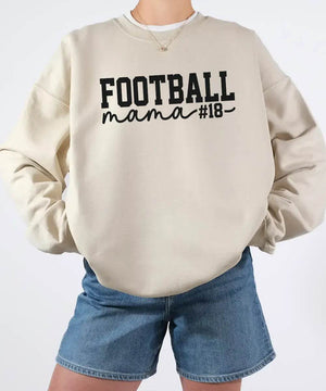 Custom Football Mama Shirt with Player Number – Personalized Game Day Football Mom Shirt - Woven Mama