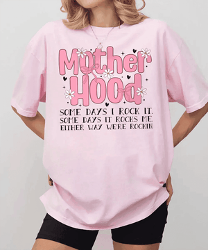 Floral Motherhood “Some Days I Rock It” Shirt – Aesthetic Mom Comfort Colors® Tee or Sweatshirt - Woven Mama