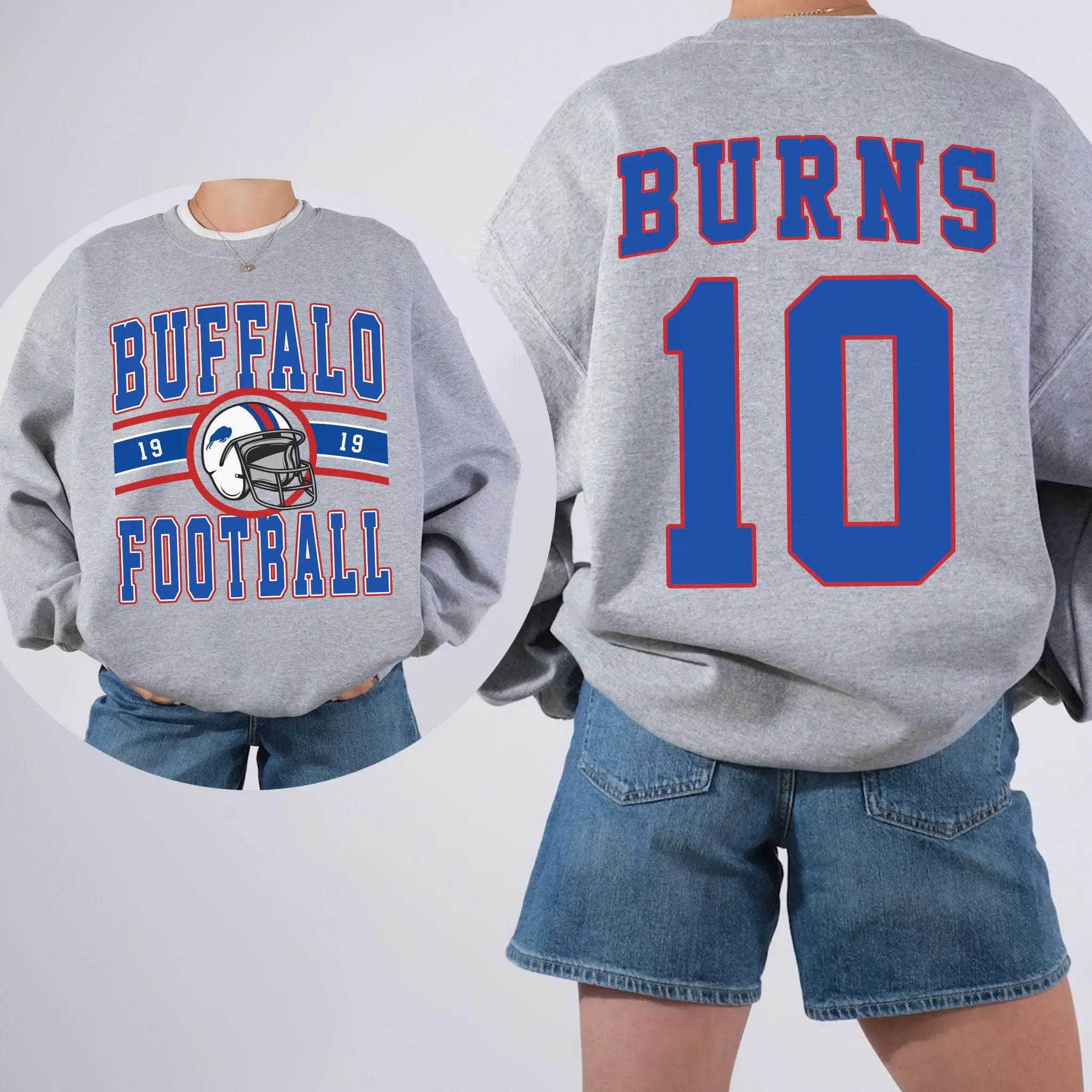 Custom Football T-Shirt or Sweatshirt – Personalized Team Name, Year, Player Name & Number - Woven Mama