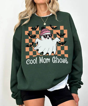Cool Mom Ghost Halloween Comfort Colors T-Shirt or Sweatshirt – Funny Spooky Season Shirt - Woven Mama