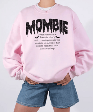 Mombie Comfort Colors® T-Shirt or Crewneck Sweatshirt – Funny Mom Halloween Shirt - Woven Mama