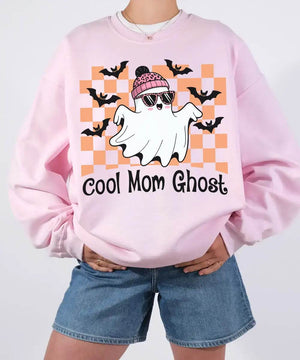 Cool Mom Ghost Halloween Comfort Colors T-Shirt or Sweatshirt – Funny Spooky Season Shirt - Woven Mama