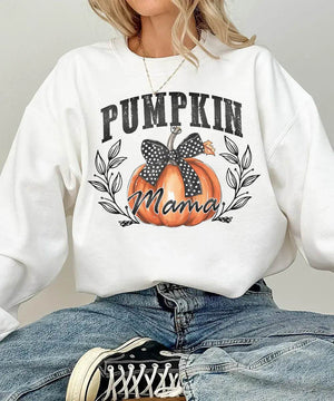 Pumpkin Mama Comfort Colors T-Shirt & Crewneck Sweatshirt – Fall Mom Graphic Tee - Woven Mama
