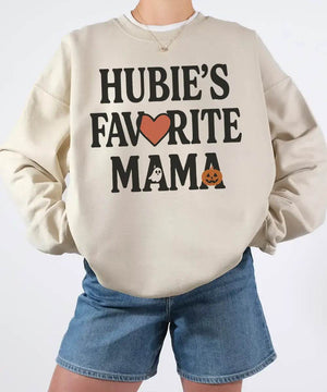 Hubie’s Favorite Mama Halloween Comfort Colors® T-Shirt or Crewneck Sweatshirt - Woven Mama