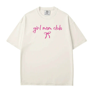 Girl Mom Club T-Shirt – Sweet Girl Mom Coquette Comfort Colors Tee - Woven Mama
