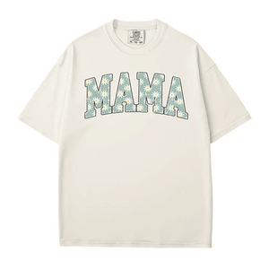 MAMA Comfort Colors® T-Shirt – Daisy Floral Mom Shirt - Woven Mama