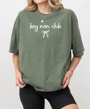 Boy Mom Club T-Shirt – Cute Boy Mom Coquette Comfort Colors Tee - Woven Mama