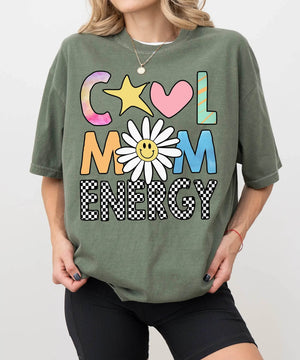 Cool Mom Energy T-Shirt – Trendy Mom Comfort Colors Tee - Woven Mama