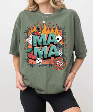 Mama T-Shirt – Vintage Wild Fire Comfort Colors Tee for Cool Moms - Woven Mama