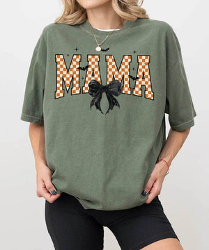 Spooky Bow MAMA Halloween Comfort Colors T-Shirt or Crewneck Sweatshirt - Woven Mama