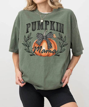 Pumpkin Mama Comfort Colors T-Shirt & Crewneck Sweatshirt – Fall Mom Graphic Tee - Woven Mama