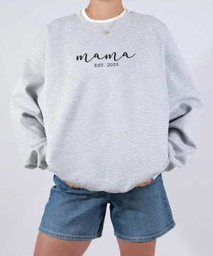 Mama Est. Minimalist Shirt – Custom Year Mom Comfort Colors® T-Shirt or Sweatshirt - Woven Mama