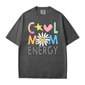 Cool Mom Energy T-Shirt – Trendy Mom Comfort Colors Tee - Woven Mama