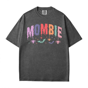 Mombie Comfort Colors T-Shirt or Crewneck Sweatshirt – Cute Colorful Spooky Halloween Mom Shirt - Woven Mama