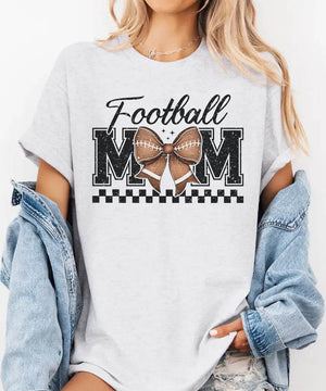 Retro Football Mom Coquette Shirt – Cute Game Day Tee or Sweatshirt - Woven Mama