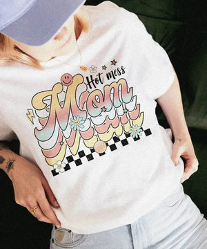 Retro Hot Mess Mom Shirt – Vintage Style Funny Mom Comfort Colors® Tee / Sweatshirt - Woven Mama