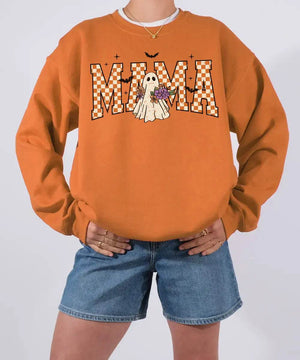 Halloween Mama Ghost Comfort Colors T-Shirt or Crewneck Sweatshirt - Woven Mama