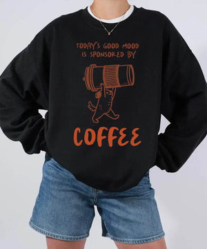 Today’s Good Mood Is Sponsored by Coffee T-Shirt | Cozy Coffee Lover Tee for Moms - Woven Mama