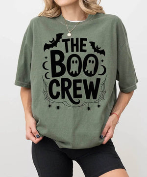 The Boo Crew Comfort Colors® T-Shirt or Crewneck Sweatshirt – Halloween Ghosts Matching Family Shirt - Woven Mama