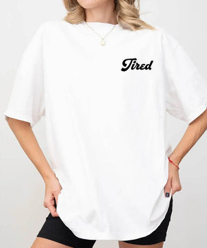 Tired Comfort Colors® T-Shirt – Minimalist Pocket Print Mom Shirt - Woven Mama