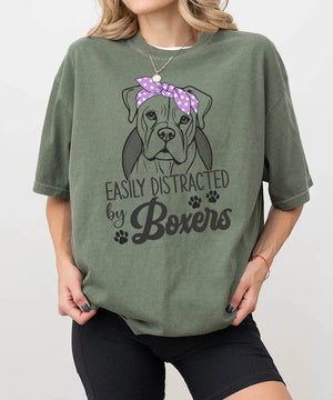 Easily Distracted by Boxers Shirt – Funny Dog Mom Comfort Colors® Tee or Sweatshirt - Woven Mama