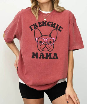 Frenchie Mama Shirt – Cute French Bulldog Dog Mom Comfort Colors® Tee or Sweatshirt - Woven Mama