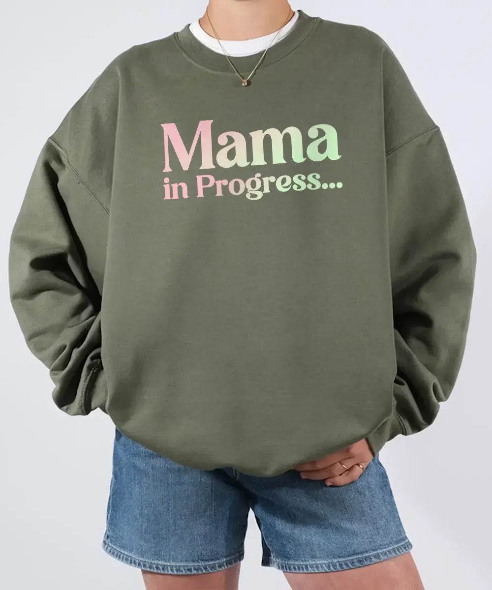 Mama in Progress Comfort Colors® Tee or Crewneck Sweatshirt - Woven Mama