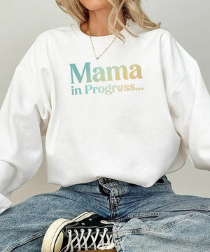 Mama in Progress Comfort Colors® Tee or Crewneck Sweatshirt - Woven Mama