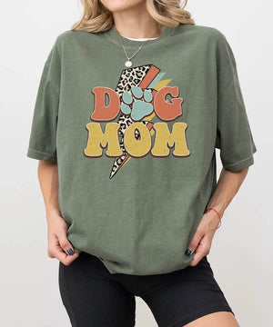 Retro Leopard Dog Mom Shirt – Trendy Animal Print Dog Mom Comfort Colors® Tee or Sweatshirt - Woven Mama