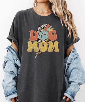 Retro Leopard Dog Mom Shirt – Trendy Animal Print Dog Mom Comfort Colors® Tee or Sweatshirt - Woven Mama