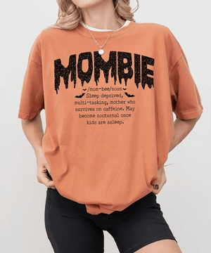 Mombie Comfort Colors® T-Shirt or Crewneck Sweatshirt – Funny Mom Halloween Shirt - Woven Mama