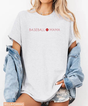 Baseball Mama T-Shirt – Minimalist Sports Mom Tee - Woven Mama