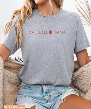 Baseball Mama T-Shirt – Minimalist Sports Mom Tee - Woven Mama