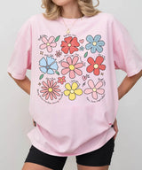 Floral Mom Life T-Shirt – Comfort Colors Tee with Cute Colorful Flower Design & Motherhood Words - Woven Mama