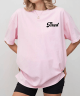 Tired Comfort Colors® T-Shirt – Minimalist Pocket Print Mom Shirt - Woven Mama