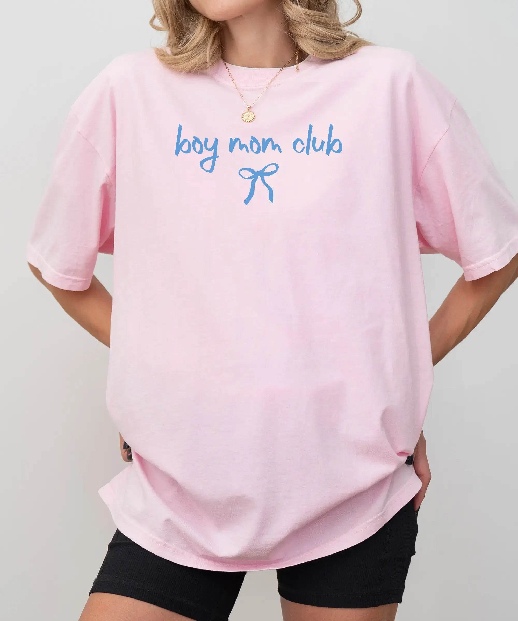 Boy Mom Club T-Shirt – Cute Boy Mom Coquette Comfort Colors Tee - Woven Mama