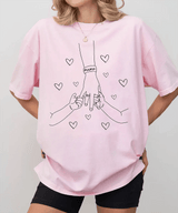 Mama Comfort Colors® T-Shirt – Minimalist Line Art Hands & Hearts Mom Shirt - Woven Mama