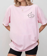 Mama Comfort Colors® T-Shirt – Minimalist Pocket Print Mother & Baby Line Art - Woven Mama