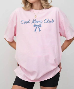 Cool Moms Club T-Shirt – Coquette Aesthetic Comfort Colors Tee for Stylish Moms - Woven Mama