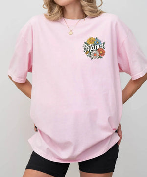 Mama T-Shirt – Comfort Colors Minimal Floral Mom Tee - Woven Mama