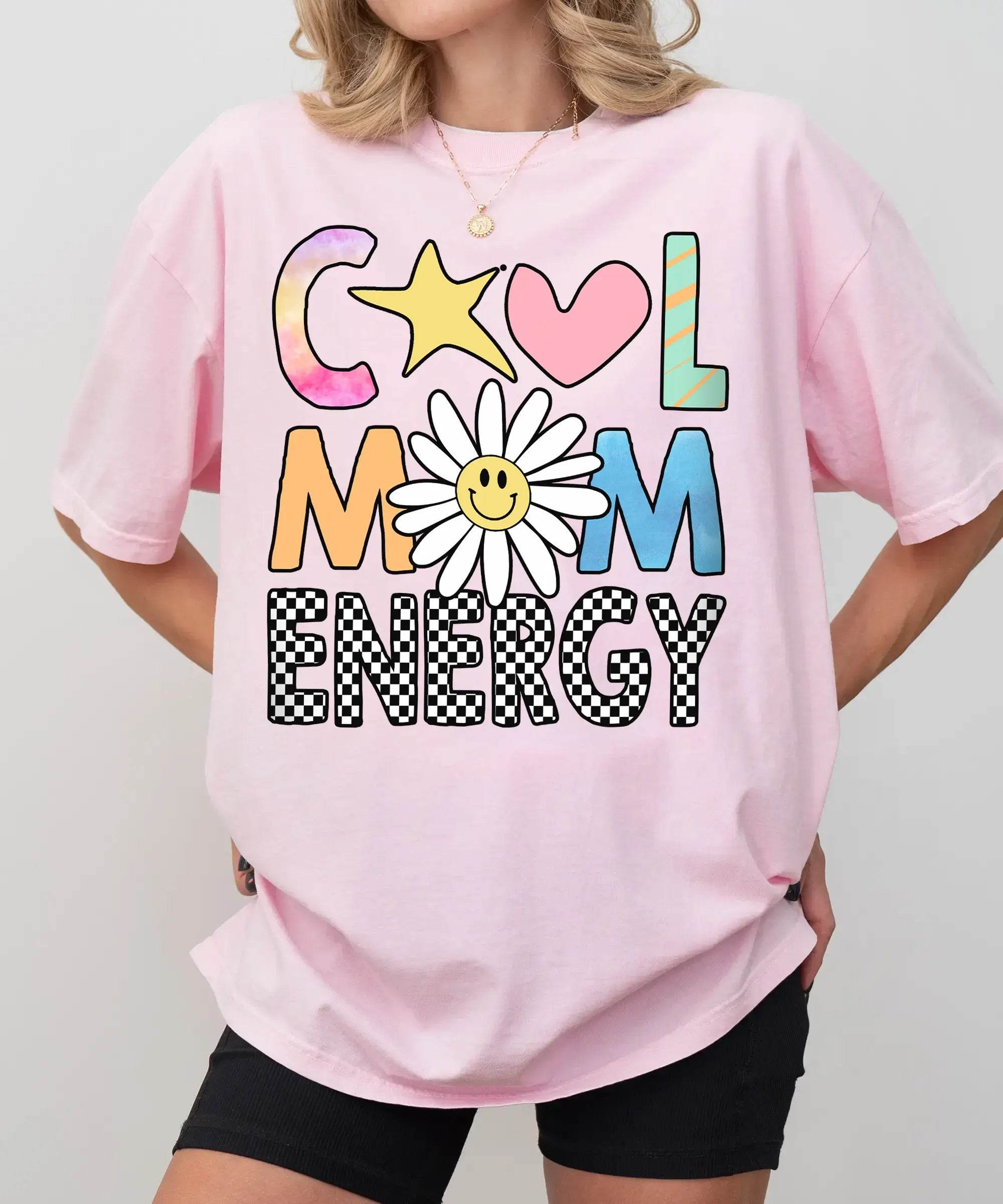 Cool Mom Energy T-Shirt – Trendy Mom Comfort Colors Tee - Woven Mama