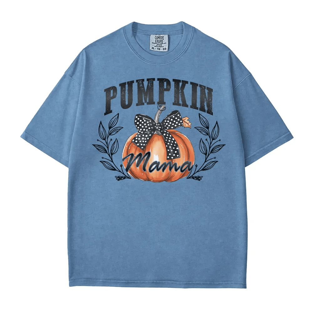 Pumpkin Mama Comfort Colors T-Shirt & Crewneck Sweatshirt – Fall Mom Graphic Tee - Woven Mama